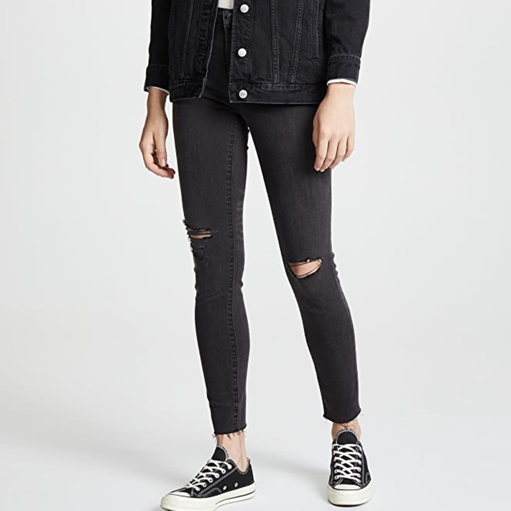 Madewell High Rise Black Sea skinny jeans size 28